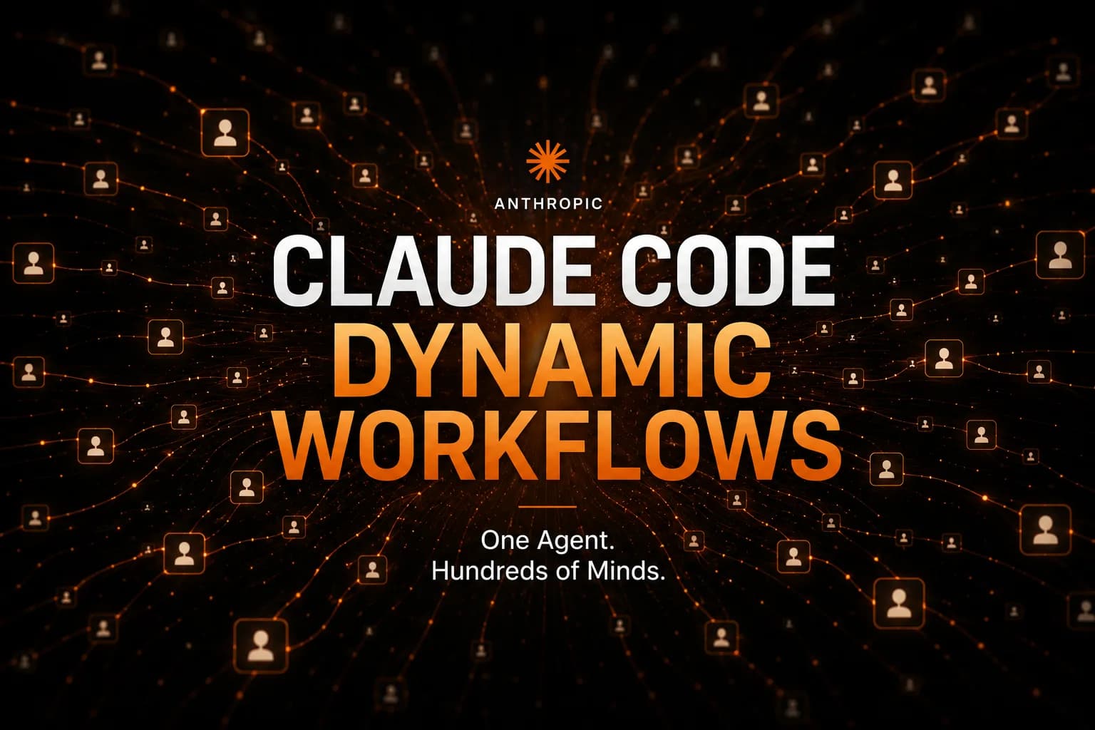 封面建议以深色终端和流程拓扑图为主视觉,中央突出“Claude Code Dynamic Workflows”,副标题可写“把编排逻辑搬进代码”。画面中可以加入从一个主 Agent 扇出多个子智能体、再回收结果的树状结构,增强工程编排和多智能体协作感。整体视觉应偏开发者工具、系统架构、AI 工程控制台风格,适合公众号、博客、技术媒体封面和 SEO 分发场景